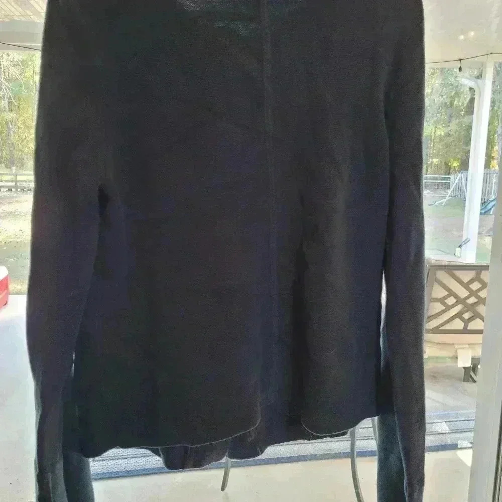 Women's cotton Talbots teal cardigan sz M, oversized sleeves $17 - Picture 4 of 4